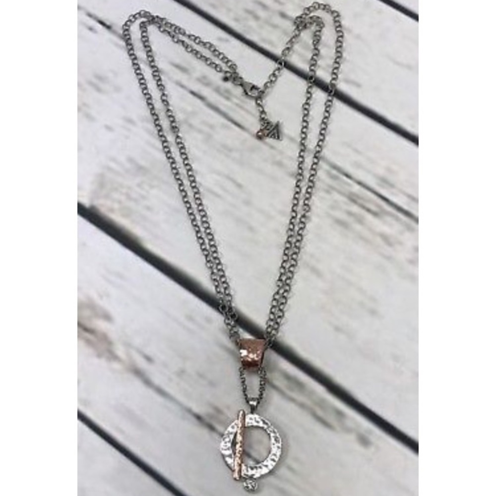 Silpada 925 Sterling Siver Two-Tone Toggle Pendant Necklace